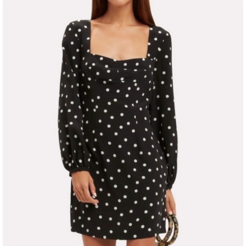 Intermix April Polka Dot‎ Dress in Black sz 0